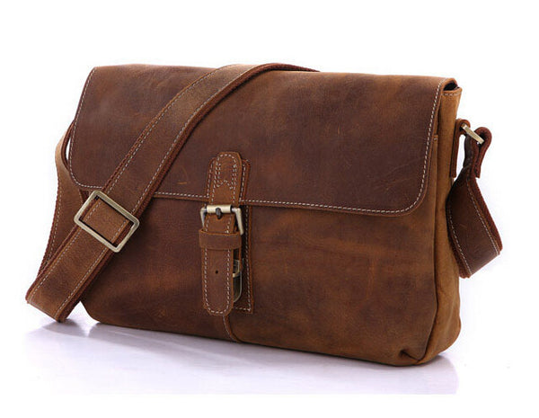 Vintage School Life Solid Brown Briefcase Messenger