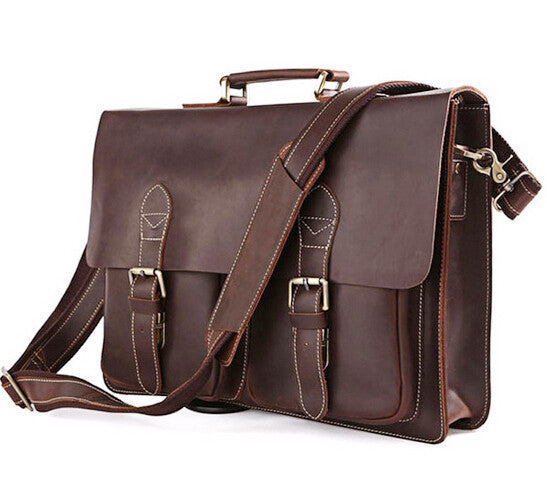 Vintage Solid Roomy Briefcase