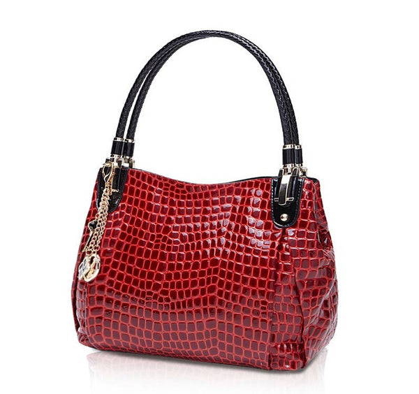 Crocodile Grain European Style Mesh Tote Bag