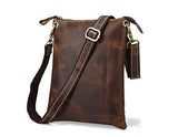 Vintage Solid Brown Crossbody Briefcase Messenger