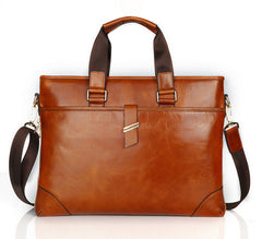 Vintage Solid Brown Crossbody Briefcase