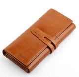 Charm Durable Solid Brown Long Size Women Wallet