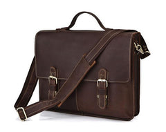 Classic Fashion Solid dark Brown Briefcase Messenger