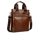 Charm Durable Solid Brown Briefcase Messenger