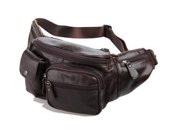 Classic Roomy Solid Coffee Waist Bag