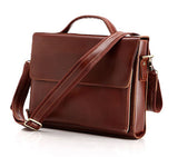 Fashion Office Boy Solid Brown Briefcase Messenger