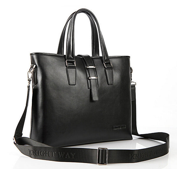 Fashion Solid Roomy Black Briefcase