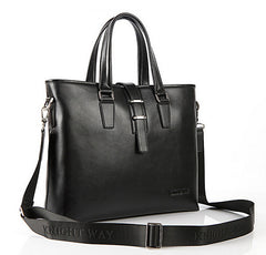 Fashion Solid Roomy Black Briefcase