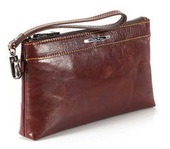 Casual Durable Waxy Leather Wristlet Wallet