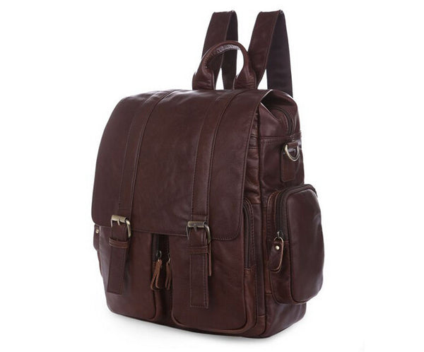 Charm Solid Coffee Color Backpack