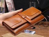 Fashion Brown Solid Long Size Wallet