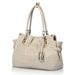 Crocodile Grain Pebbled Edge Tote Bag