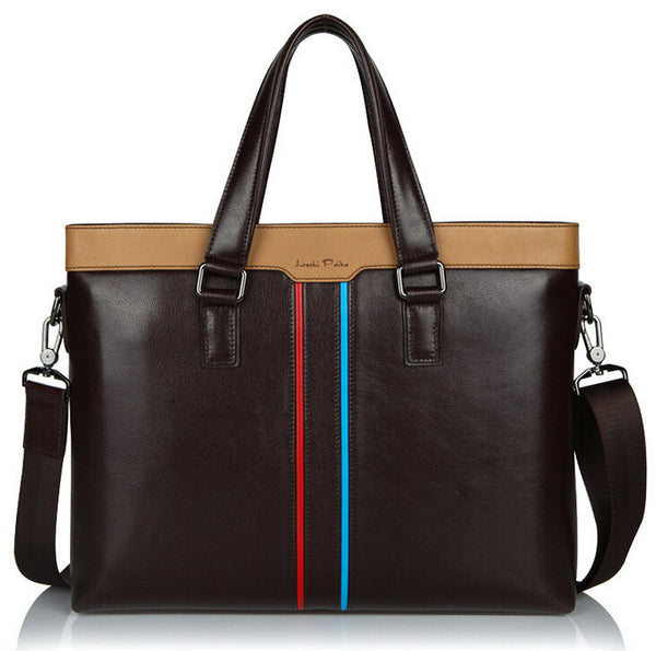 Fashion Beige Top Brown Crossbody Briefcase