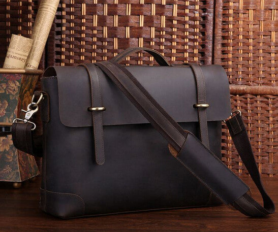 Fashionable Quintessential Solid Brown Briefcase Messenger