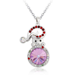 NLFA298 Charm Christmas Snow Man Pendant Necklace