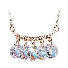 NLFA038 Charm Five-Circle-Link Pendant Necklace