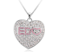 NLFA193 Charm Big Glittery Loving Heart Pendant Necklace