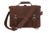 Roomy Durable Solid Brown Briefcase Messenger