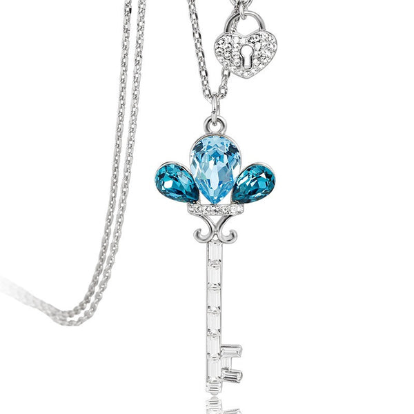 NLFA229 Charm Fancy Lock Pendant Necklace Sweater Chain