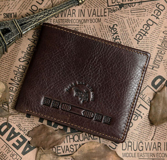 Charm Solid Coffee Three Sizes Men Wallets