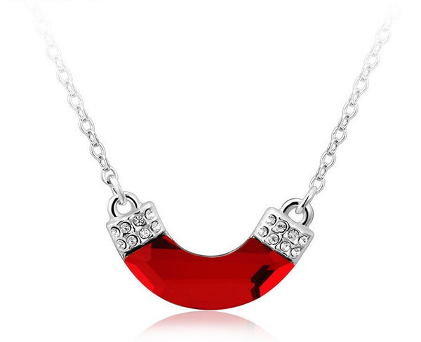 NLFA225 Charm Half Moon  Pendant Necklace