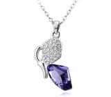 NLFA184 Charm Crystal Shoe Pendant Necklace