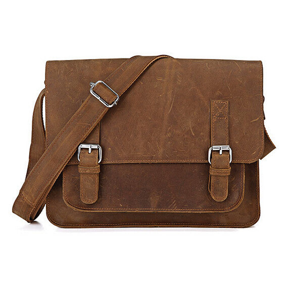 Vintage Campus Age Solid Briefcase Messenger