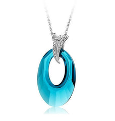 NLFA009 Charm Blue Full Moon Pendant Necklace