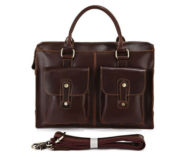 Classic Boss Solid Brown Briefcase Messenger