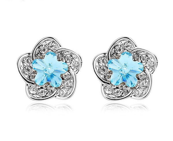 ERFA201 Fashion Charm Water Lily Stud Earrings