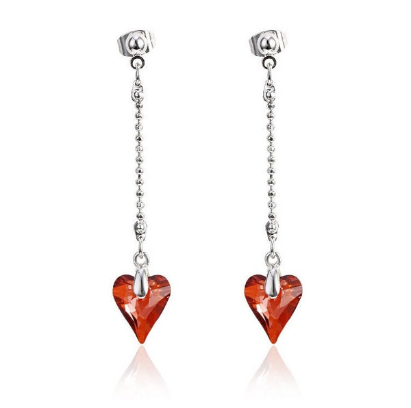 ERFA170 Vintage Charm Long Heart Stud Earrings