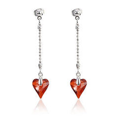 ERFA170 Vintage Charm Long Heart Stud Earrings