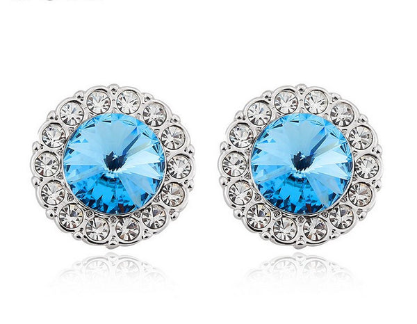 ERFA175 Fashion Charm Gleaming Circle Stud Earrings