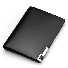 Charm Two Sizes Solid Black Men Wallet