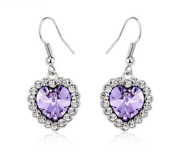 ERFA195 Fashion Charm Heart of the Ocean Dangle Earrings