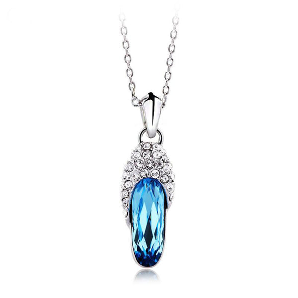 NLFA043 Charm Crystal Shoe Pendant Necklace