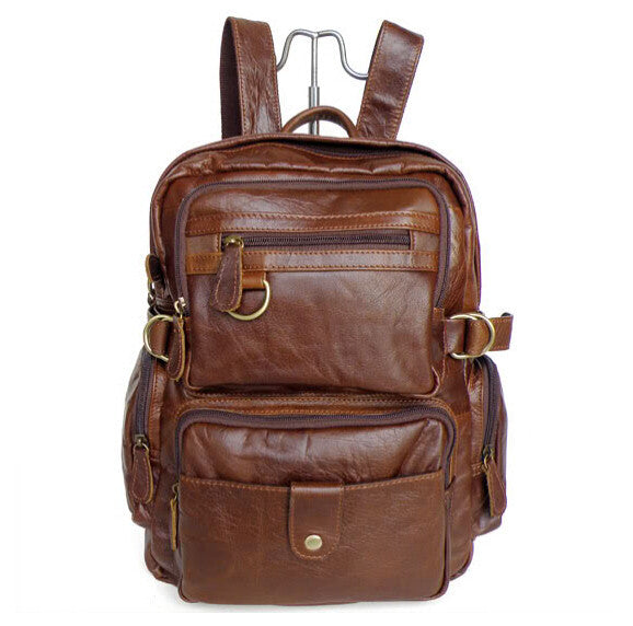 Classic Cowboy Solid Brown Backpack Travel Bag