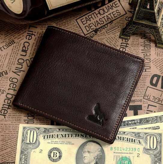 Classical Durable Three Sizes Solid Coffee Men Wallets