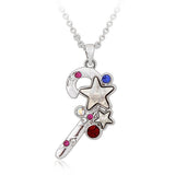 NLFA296 Charm Santa's Magic Wand Pendant Necklace