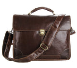 Classic Businessman Solid Brown Briefcase Messenger