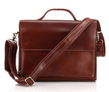 Fashion Office Boy Solid Brown Briefcase Messenger