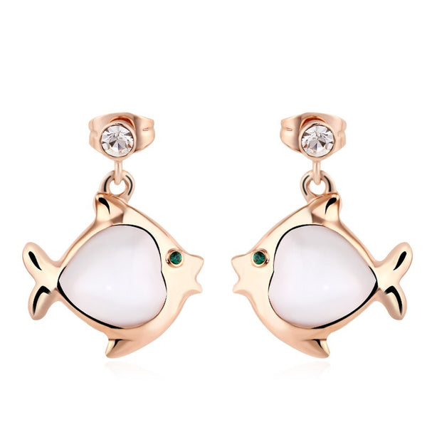 ERFA114 Classical Charm Bubble Fish Stud Earrings