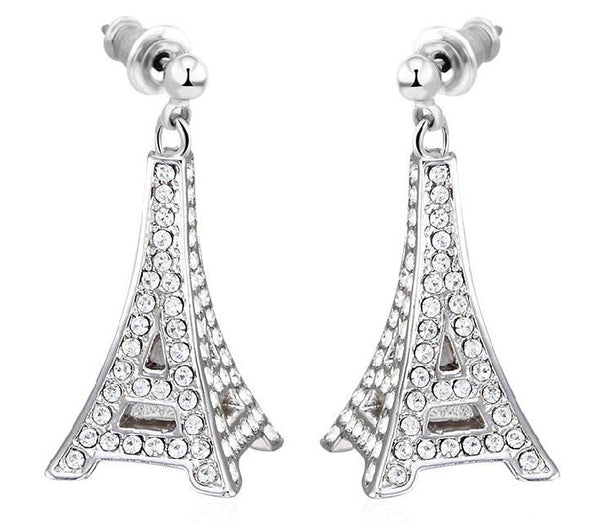 ERFA101 Classical Charm Eiffel Tower Stud Earrings