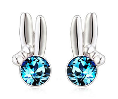 ERFA194 Fashion Charm Jade Rabbit Stud Earrings