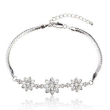 BLFA078 Fashion Charm Trio of Flowers Bracelet