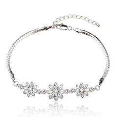 BLFA078 Fashion Charm Trio of Flowers Bracelet