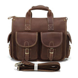 Vintage Roomy Cowboy Solid Brown Briefcase Messenger