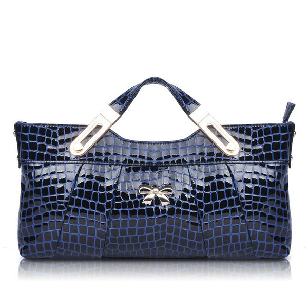 Crocodile Grain Mesh Tote Bag