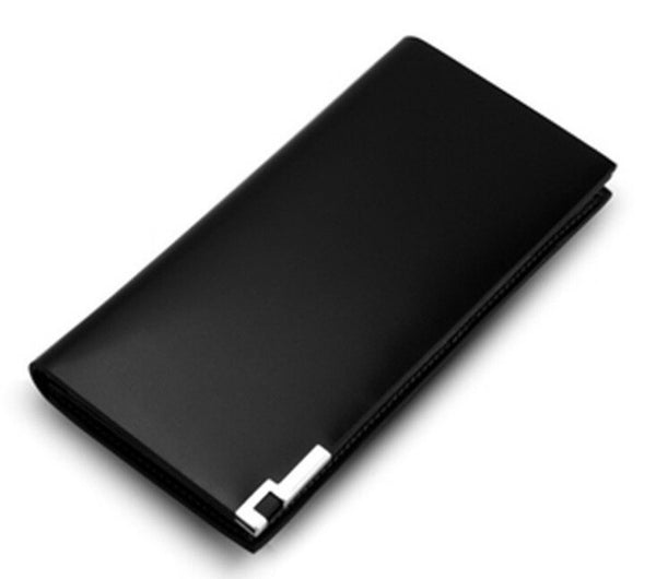 Charm Solid Long Size Black Wallet