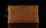 Casual Durable Waxy Leather Wristlet Wallet